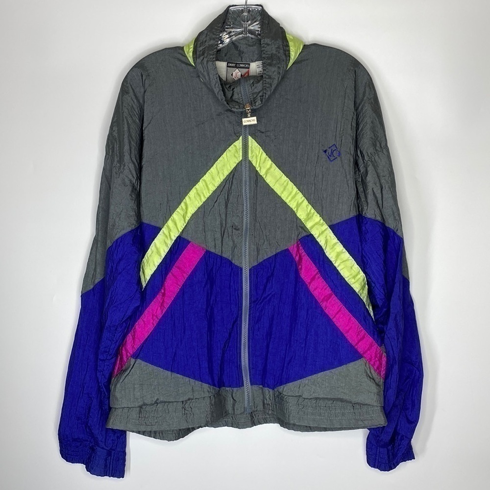 Vintage Jimmy Connors Slazenger Colorblock Track Windbreaker Jacket Medium
